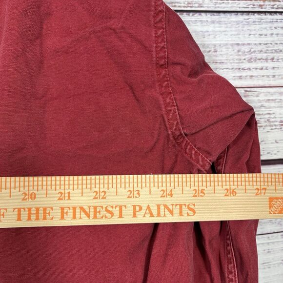 CABELAS Shirt Mens XL Twill Button Up Work Shooting Elbow Patch Cotton Chore Red - Picture 10 of 12
